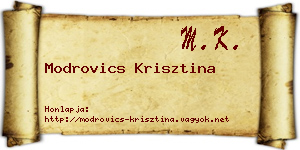 Modrovics Krisztina névjegykártya